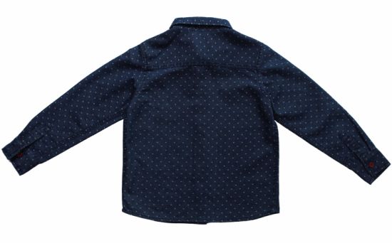 子供のための白い斑点のある青い長袖シャツ