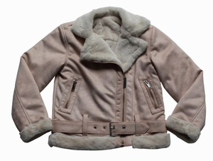 女の子のための最高品質の服冬のスエードジャケットコート